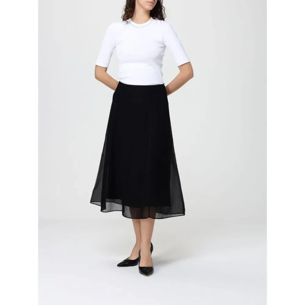 Brunello Cucinelli Women Silk Circle Midi Skirt Brunello Cucinelli